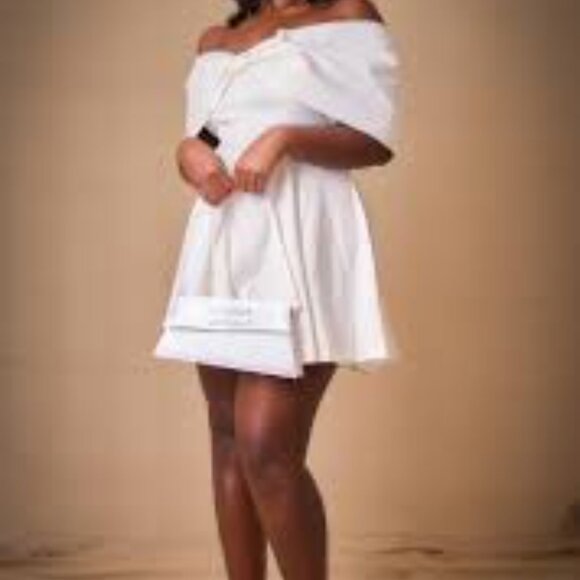 Premium Plus White Satin Extreme Bow Detail Romper - Picture 2 of 3